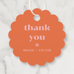 Étiquettes Cadeau Retro Squiggle Mariage Monogramme Classic Round St