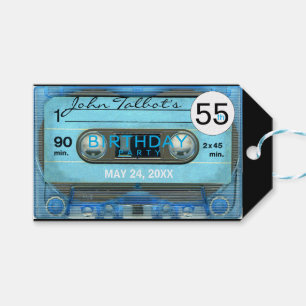 Étiquettes-cadeau Retro T4 Audiotape 55e Anniversaire Merci Don T