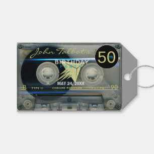 Étiquettes-cadeau Retro T5 Audiotape 50e Anniversaire Merci Don T