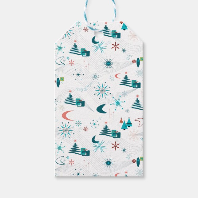 Étiquettes-cadeau Retro Un Noël Go-Go (Devant)