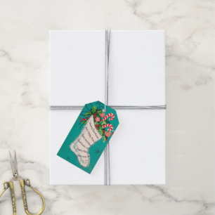 Étiquettes-cadeau Retro Vintage Christmas stocke ajouter le nom tag