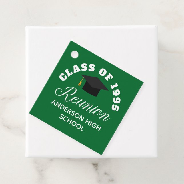 Étiquettes Cadeau Réunion du lycée Vert Parti personnalisé (En situation)