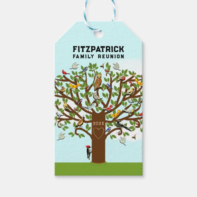 Étiquettes-cadeau Réunion familiale personnalisée (Devant)