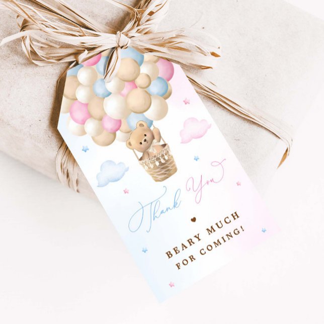 Étiquettes-cadeau Révéler le genre Teddy Bear Merci (Créateur téléchargé)