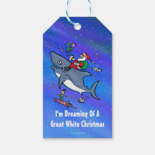 Étiquettes-cadeau Rêver D'Un Grand Requin Blanc Drôle Noël