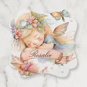 Étiquettes Cadeau Rêves doux floraux fantaisistes de fille fée endor