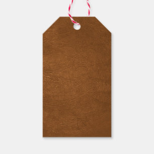Étiquettes-cadeau Revêtement Brown en cuir de vache