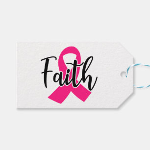 Étiquettes-cadeau Ribbon rose Guerrier Lutteur Survivant Cancer du s