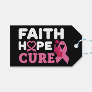 Étiquettes-cadeau Ribbon rose Guerrier Lutteur Survivant Cancer du s