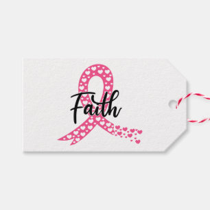 Étiquettes-cadeau Ribbon rose Guerrier Lutteur Survivant Cancer du s