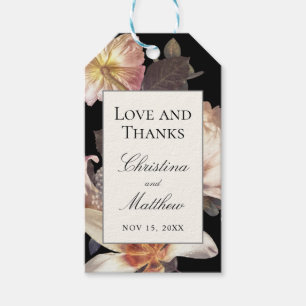 Étiquettes-cadeau Riche Moody Floral Mariage Merci