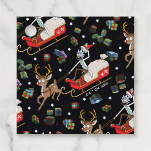 Étiquettes Cadeau Rick et Morty   Christmas Reindeer Sleigh Motif