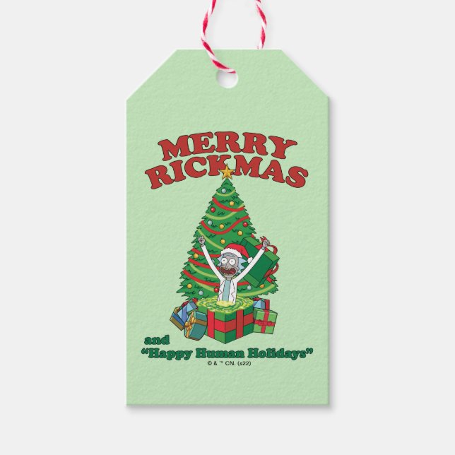 Étiquettes-cadeau Rick et Morty | Portail Rick Merry Rickmas (Devant)