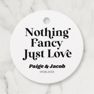 Étiquettes Cadeau Rien De Fancy Just Love Retro Mariage Décontracté