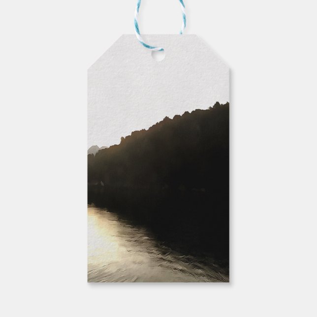 Étiquettes-cadeau Rivages D'Ombres Paysage Art (Dos)
