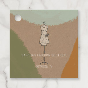 Étiquettes Cadeau Robe Abstraite Terre Forme Mode Boutique Prix