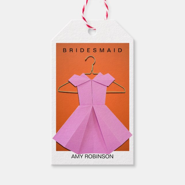 Étiquettes-cadeau Robe de femme de ménage du concepteur Origami (Devant)