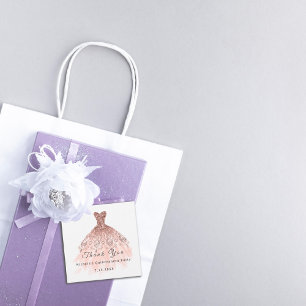 Étiquettes Cadeau Robe de soirée pour Quinceanera Rose de la 16ème é