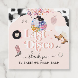 Étiquettes Cadeau Rodéo de la Cowgirl Disco   Remerciements pour l'e