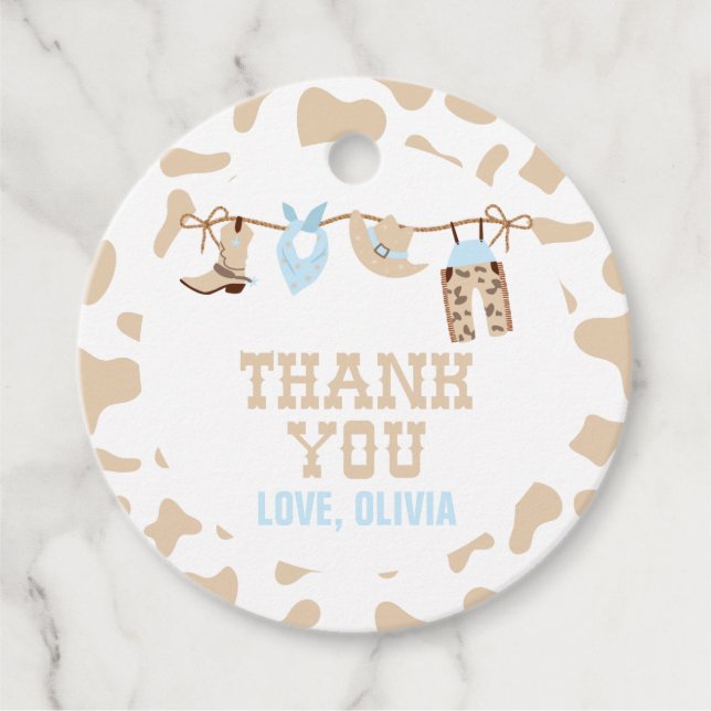 Étiquettes Cadeau Rodeo Western Cowboy Baby shower (Devant)
