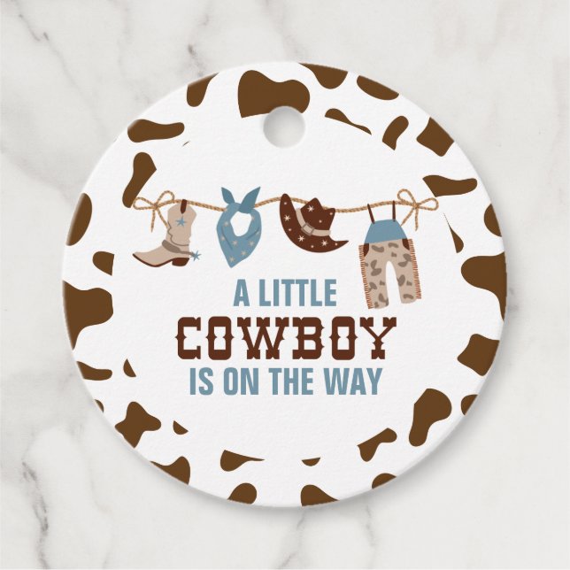 Étiquettes Cadeau Rodeo Western Cowboy Baby shower (Devant)