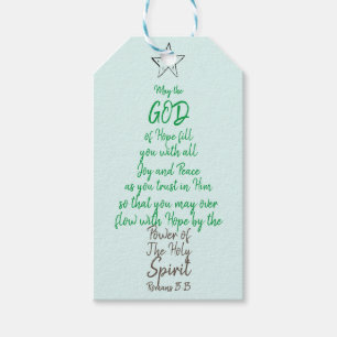 Étiquettes-cadeau Romains 15:13 Dieu Espère Joie et Paix Noël