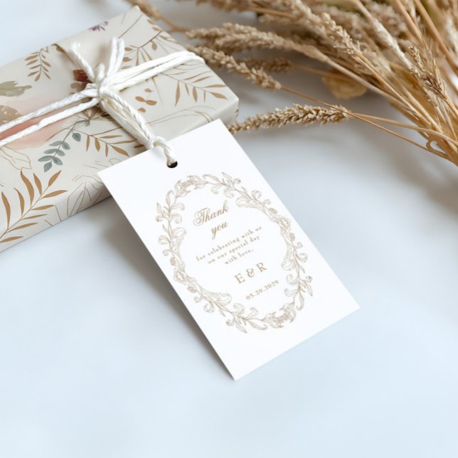Étiquettes-cadeau Romantic Baroque Ornate Frame Wedding (Créateur téléchargé)