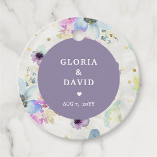 Étiquettes Cadeau Romantic Mauve Floral Wedding Favor Tags