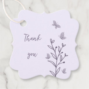 Étiquettes Cadeau Romantique élégant mariage floral mauve