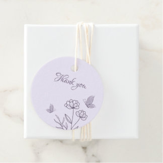 Étiquettes Cadeau Romantique élégant mariage floral mauve