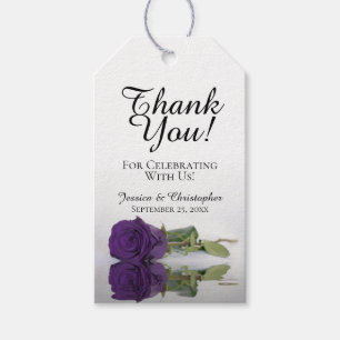 Étiquettes-cadeau Romantique Royal violet Rose Mariage Merci