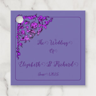 Étiquettes Cadeau Romantique, Vintage, antique violet Mariage