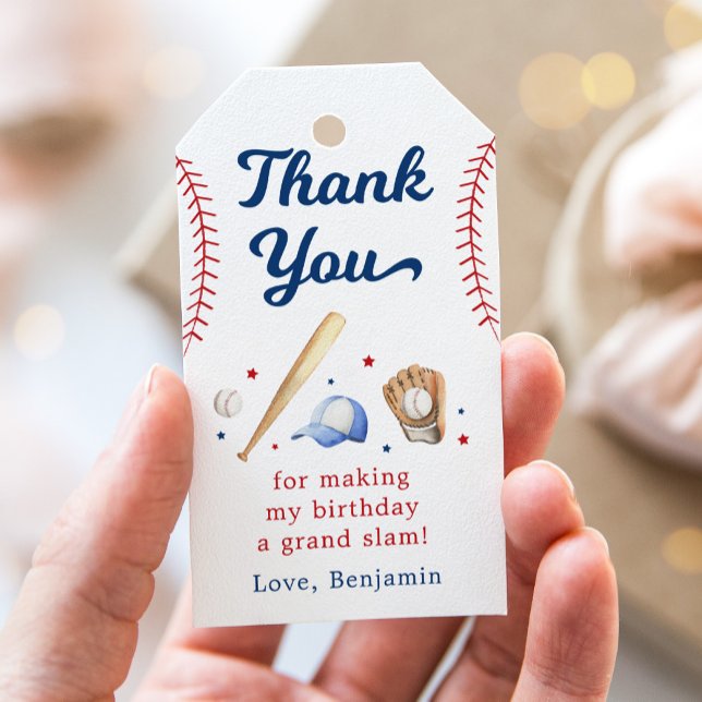 Étiquettes-cadeau Rookie de baseball de l'année Premier anniversaire (Créateur téléchargé)