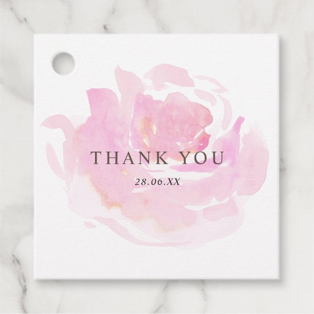 Étiquettes Cadeau Rose chéri Merci (Devant)