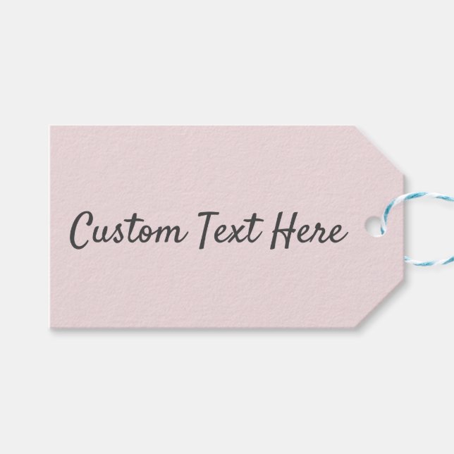 Étiquettes-cadeau Rosé clair clair et uni (Devant (Horizontal))
