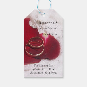 Étiquettes-cadeau Rose des anneaux d'or Pétales Mariage de conceptio