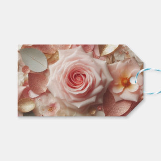 Étiquettes-cadeau Rose et pétales