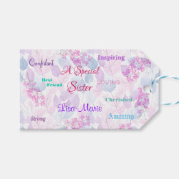 Étiquettes-cadeau Rose Féminin Spécial Soeur Attentionné Sincère
