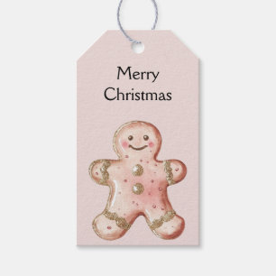 Étiquettes-cadeau Rose Gold Gingerbread Cookie