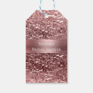 Étiquettes-cadeau Rose Gold Liquid Chrome Metallic Chic Party Favori
