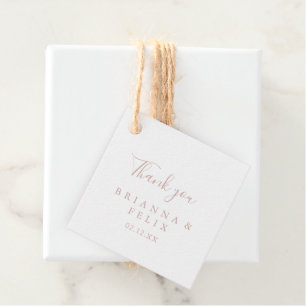 Étiquettes Cadeau Rose Gold Simple Minimaliste Mariage Faveur Tags