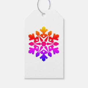 Étiquettes-cadeau Rose, orange, violet, flocon bleu