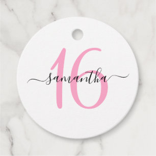 Étiquettes Cadeau Rose personnalisé pour un Sweet 16
