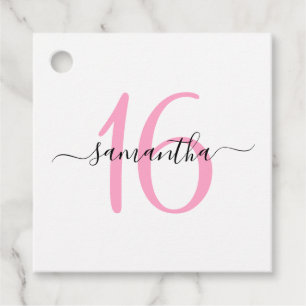 Étiquettes Cadeau Rose personnalisé Sweet 16