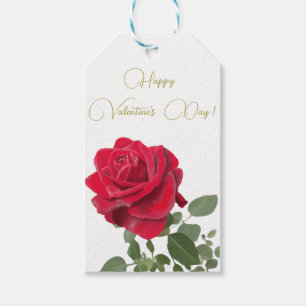 Étiquettes-cadeau Rose rouge - fête de l'amour - Saint Valentin