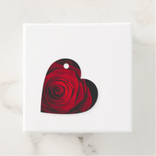 Étiquettes Cadeau Rose rouge sur effet vintage arrière - plan noir