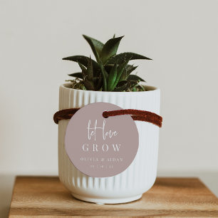 Étiquettes Cadeau Rose Taupe Script moderne laisser l'amour croissan
