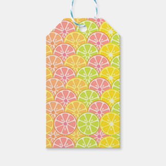 ÉTIQUETTES-CADEAU ROSE VERT ORANGE JAUNE TRANCHE DE FRUITS