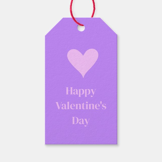 Étiquettes-cadeau Rose - Violet Saint-Valentin (Devant)
