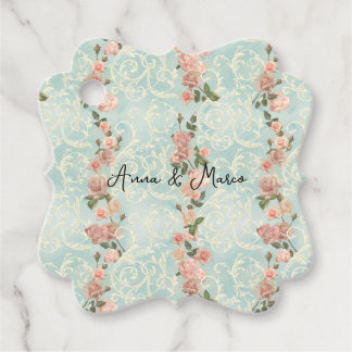 Étiquettes Cadeau roses anglaises délicates